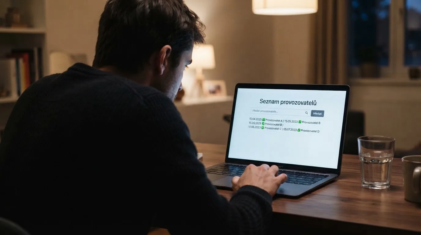 Detail úředního dokumentu Ministerstva financí ČR a logo licencovaného online casina vedle sebe