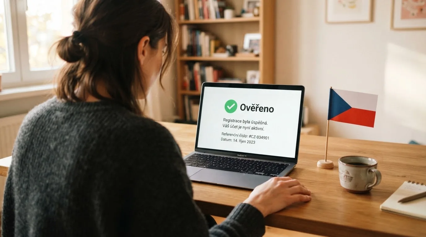 Úřední dokument s razítkem a logem Ministerstva financí ČR vedle obrazovky s online kasinem