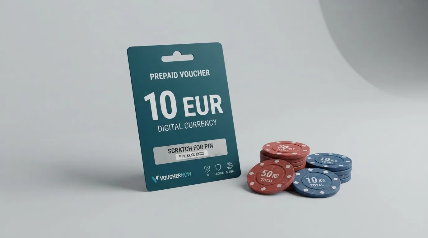 Paysafecard poukázka v nominální hodnotě 10 EUR vedle českých korun